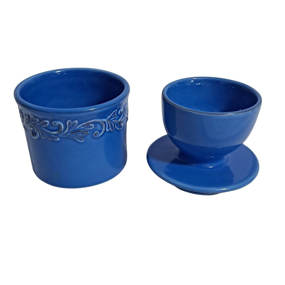 Butter Bell Crock Tremain Blue Butter Keeper Farmhouse French Country Kitchen